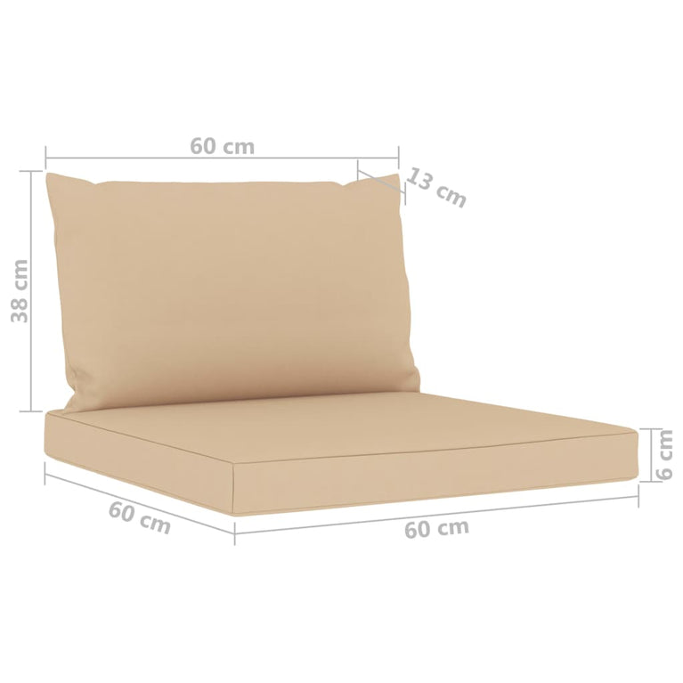 6-delige Loungeset met beige kussens