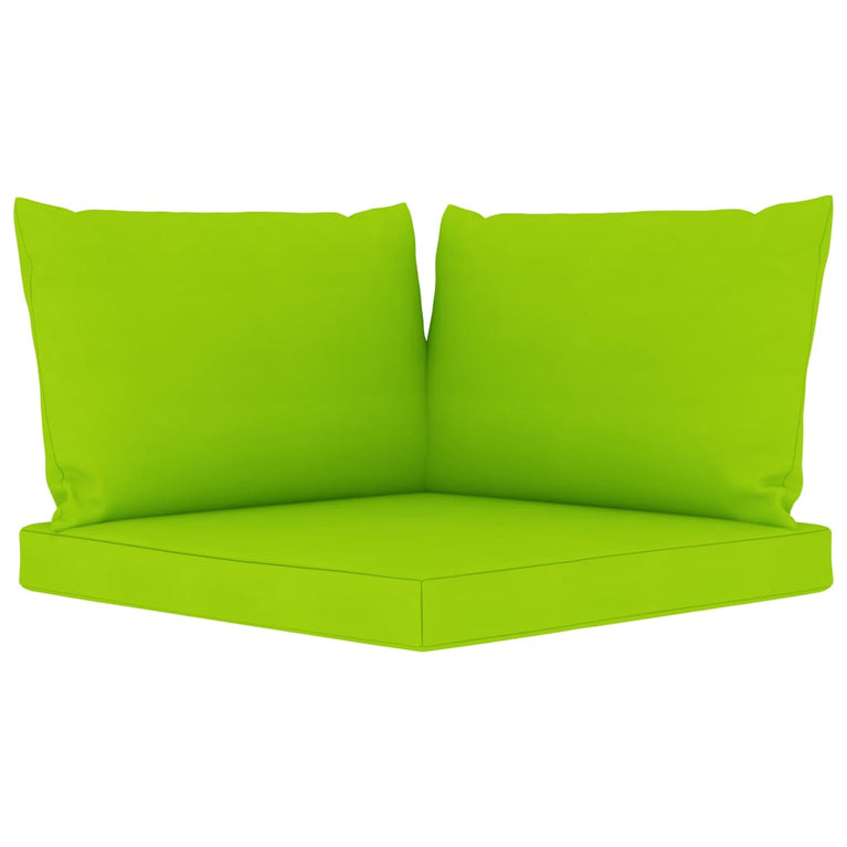 6-delige Loungeset met felgroene kussens grenenhout