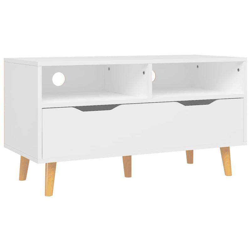 Tv-meubel 90x40x48,5 cm bewerkt hout wit