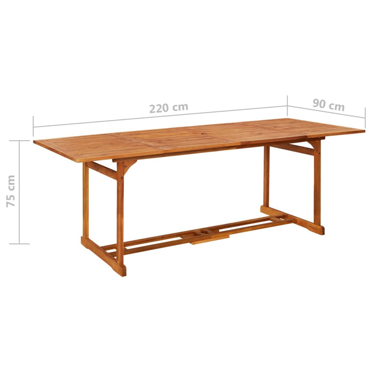 Tuintafel 220x90x75 cm massief acaciahout