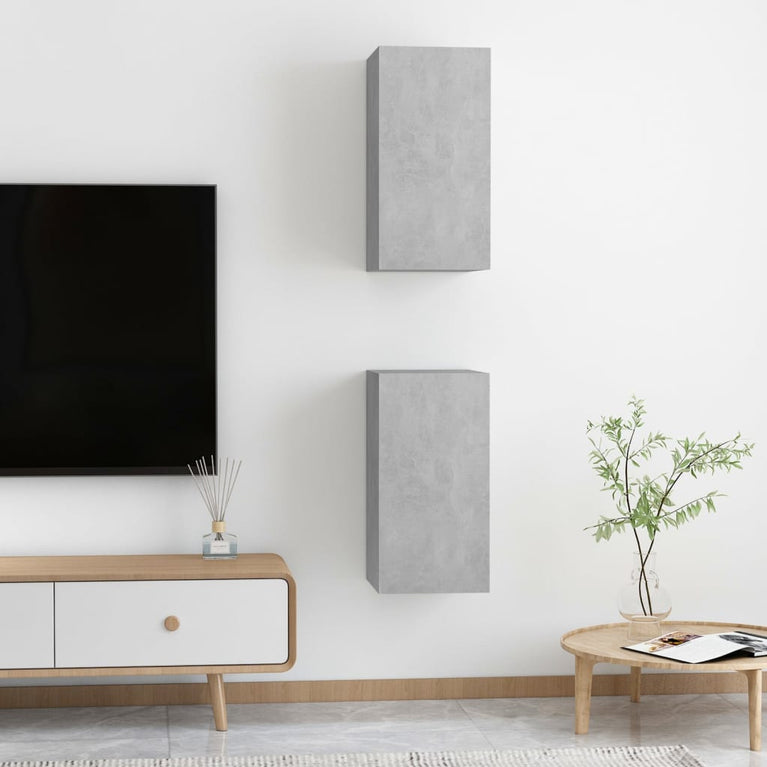 Tv-meubelen 2 st 30,5x30x60 cm spaanplaat betongrijs