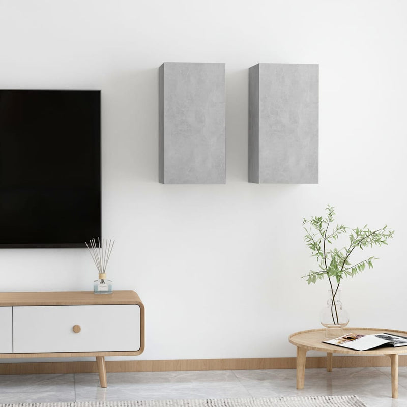 Tv-meubelen 2 st 30,5x30x60 cm spaanplaat betongrijs
