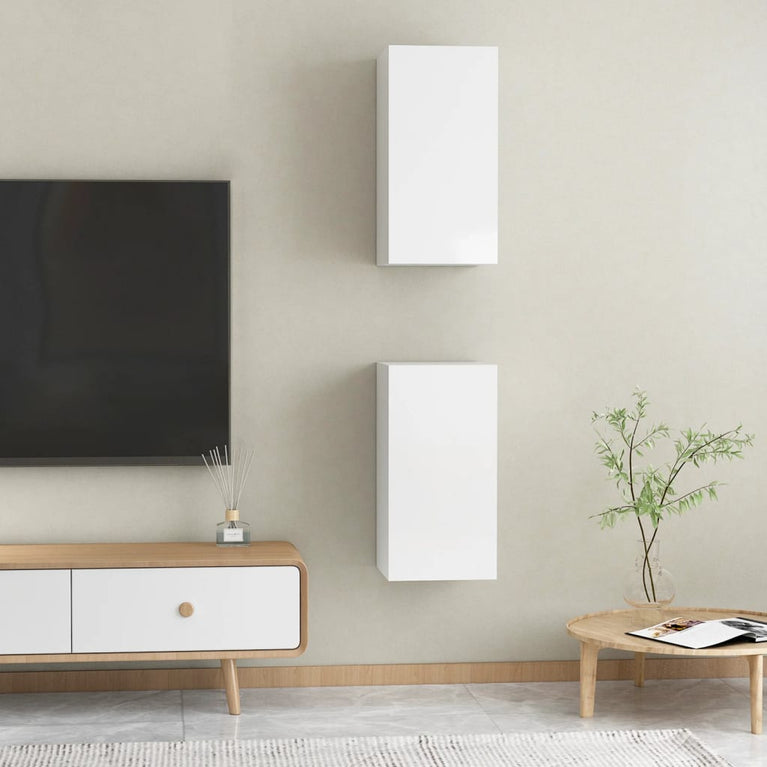 Tv-meubelen 2 st 30,5x30x60 cm bewerkt hout hoogglans wit