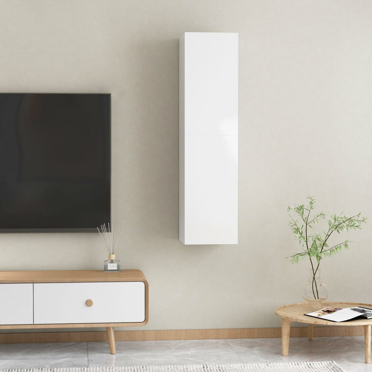 Tv-meubelen 2 st 30,5x30x60 cm bewerkt hout hoogglans wit
