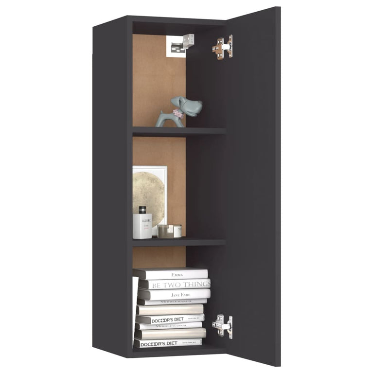 Tv-meubels 2 st 30,5x30x90 cm bewerkt hout grijs