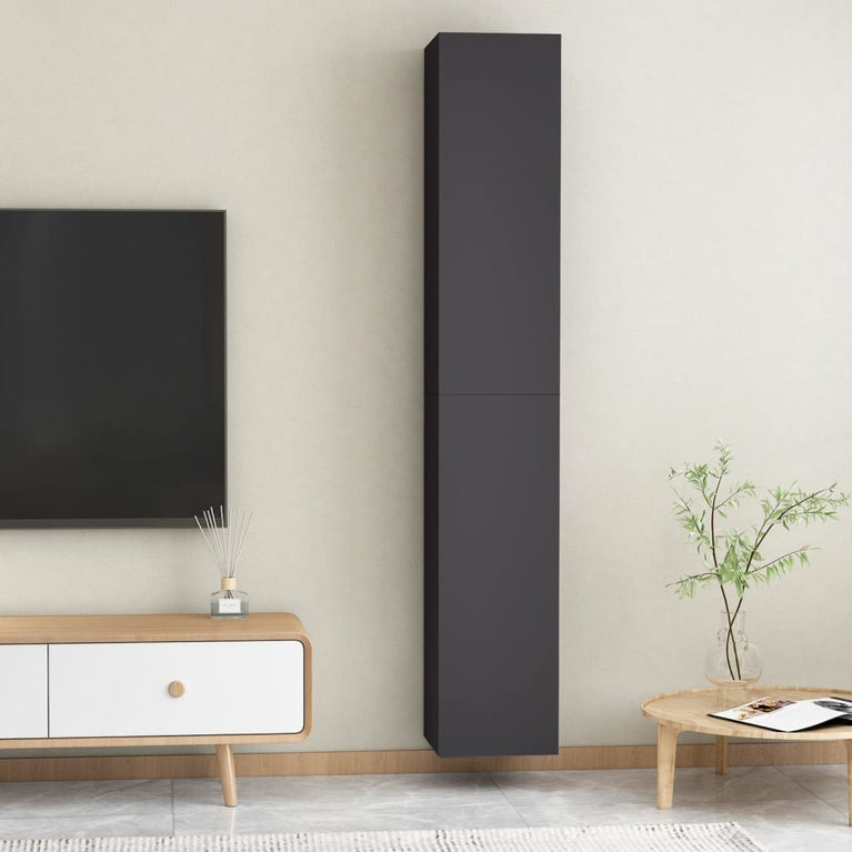 Tv-meubels 2 st 30,5x30x90 cm bewerkt hout grijs