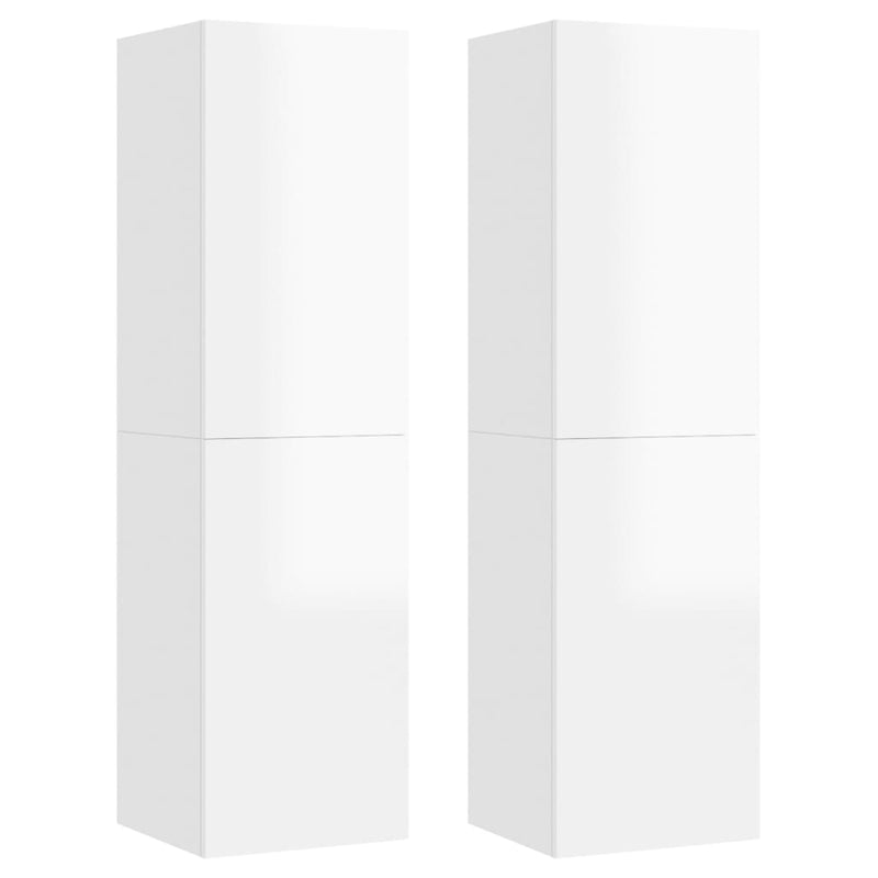 Tv-meubels 2 st 30,5x30x110 cm bewerkt hout hoogglans wit