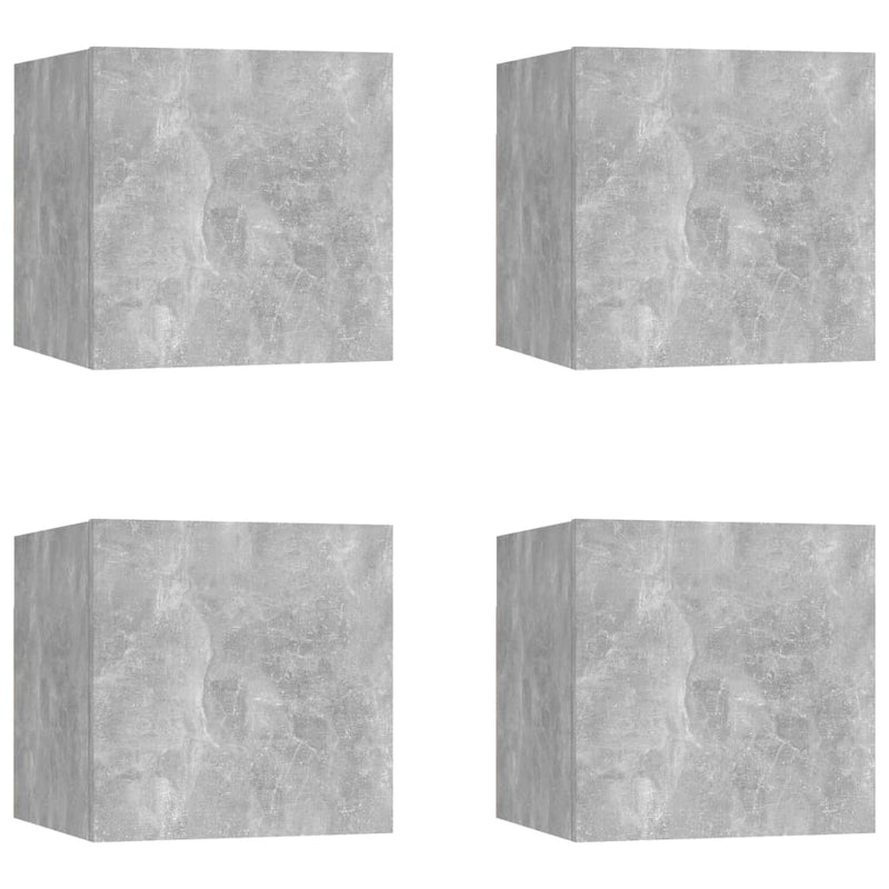 Tv-wandmeubelen 4 st 30,5x30x30 cm betongrijs