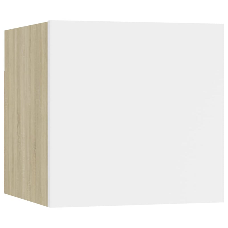 Tv-wandmeubel 30,5x30x30 cm wit en sonoma eikenkleurig