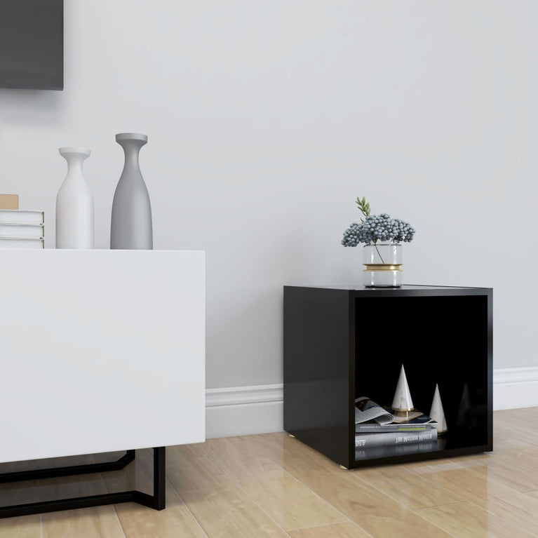Tv-meubel 37x35x37 cm spaanplaat zwart