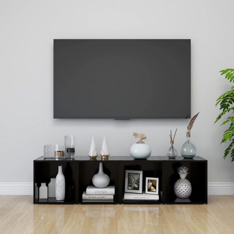 Tv-meubel 37x35x37 cm spaanplaat zwart