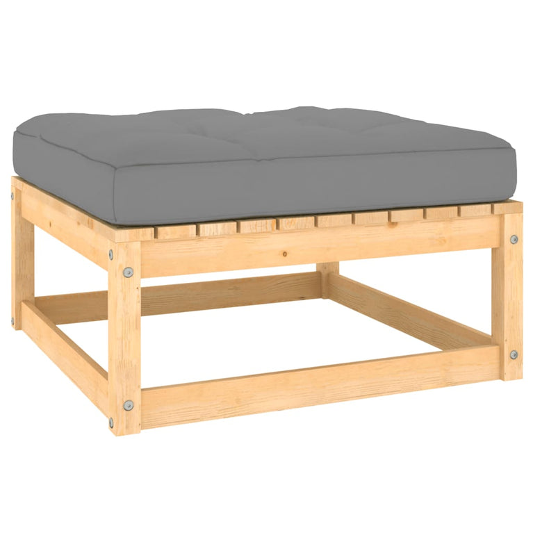 3-delige Loungeset met kussens massief grenenhout