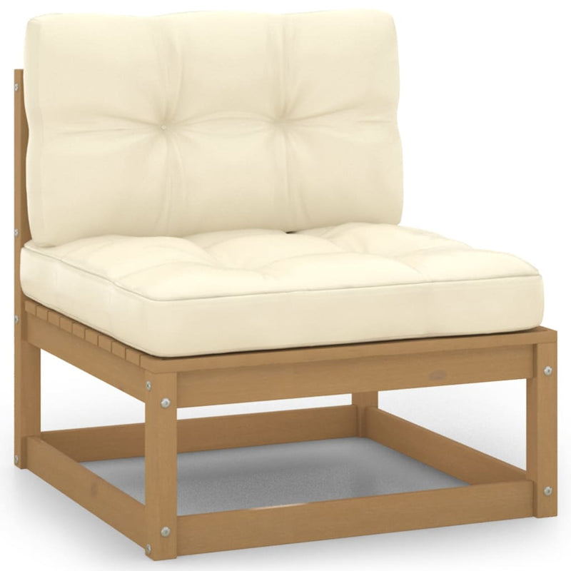 3-delige Loungeset met kussens grenenhout honingbruin