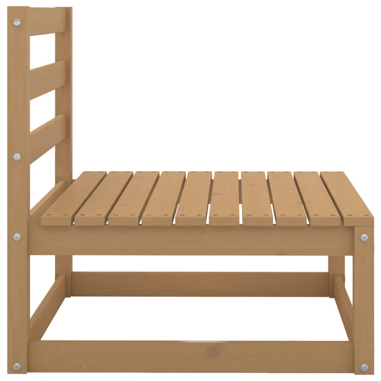 3-delige Loungeset met kussens grenenhout honingbruin