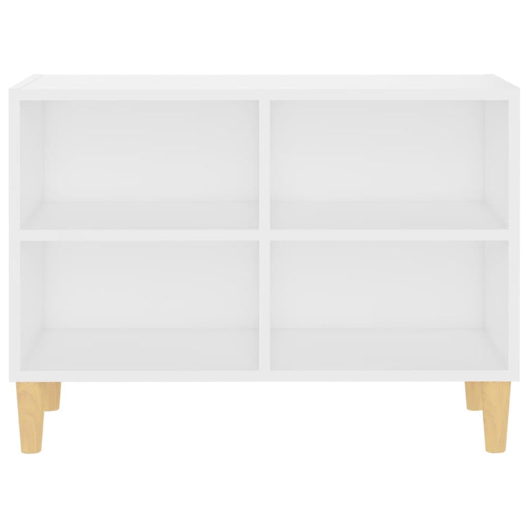 Tv-meubel met massief houten poten 69,5x30x50 cm wit