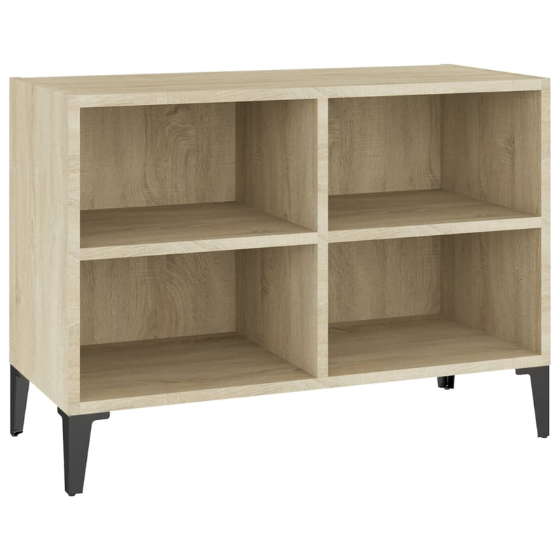 Tv-meubel met metalen poten 69,5x30x50 cm sonoma eikenkleurig