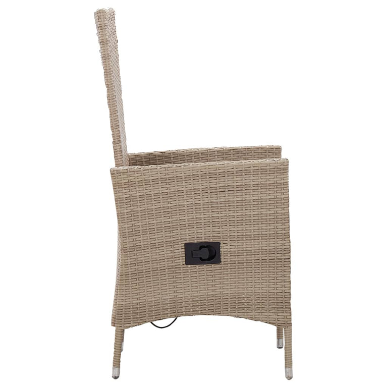 7-delige Tuinset poly rattan beige