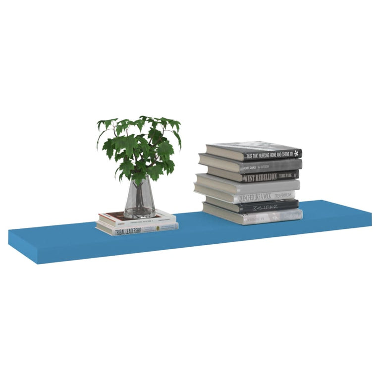 Wandschap zwevend 90x23,5x3,8 cm MDF blauw