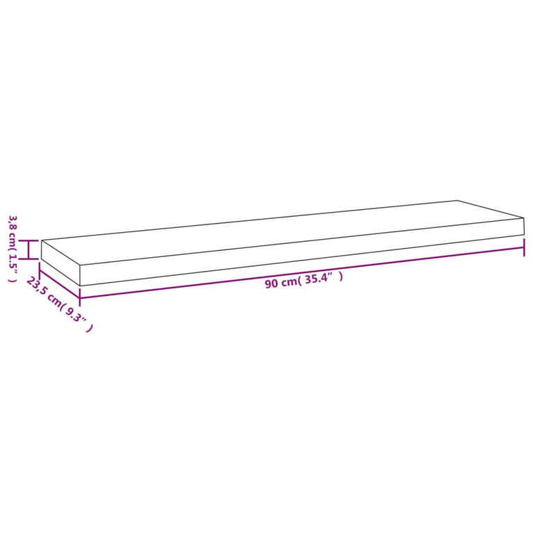 Wandschap zwevend 90x23,5x3,8 cm MDF blauw