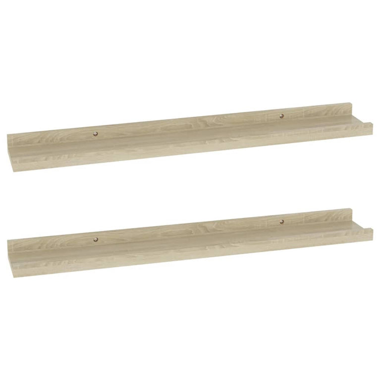 Wandschappen 2 st 60x9x3 cm sonoma eikenkleurig