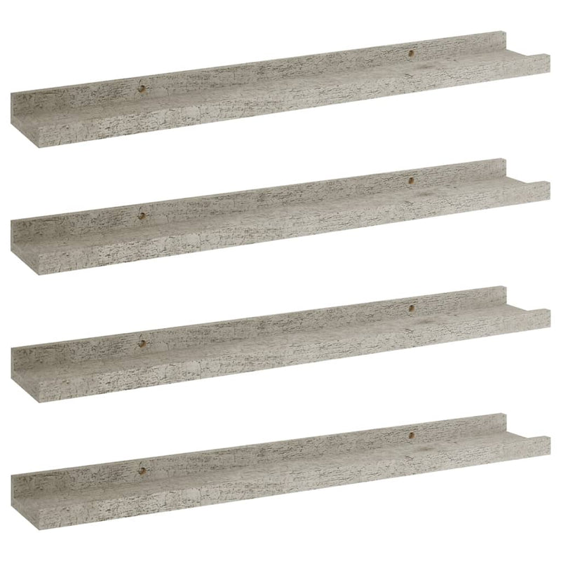 Wandschappen 4 st 60x9x3 cm betongrijs