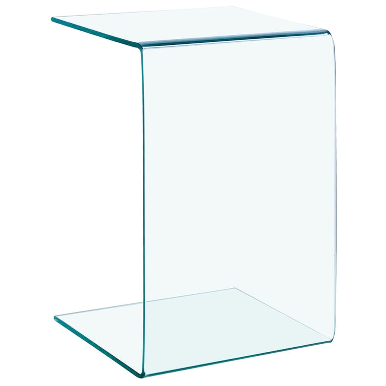 Bijzettafel 40x40x60 cm gehard glas