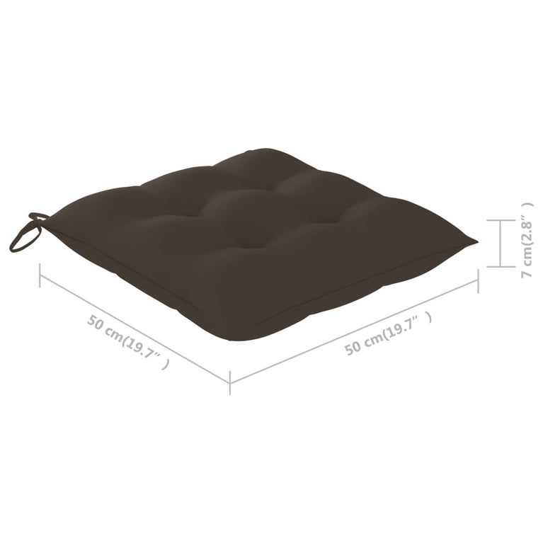Tuinstoelen 4 st met kussens massief teakhout