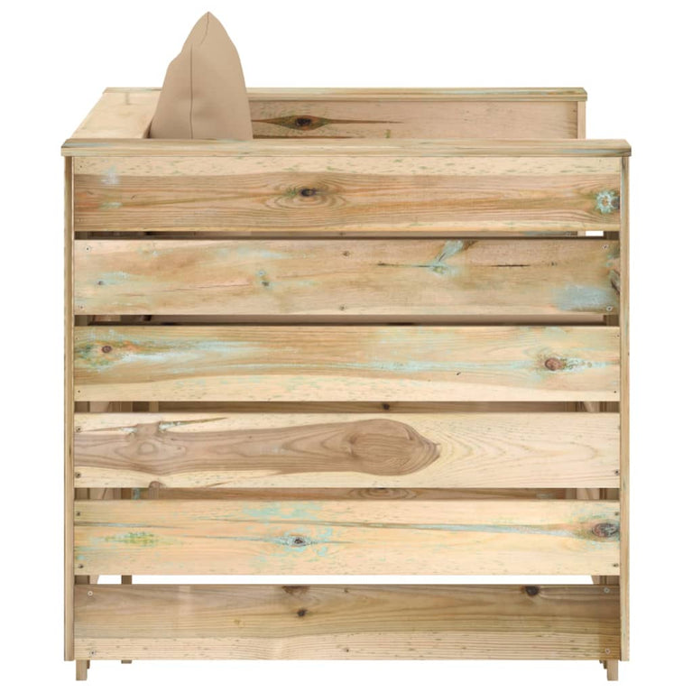 2-delige Loungeset met kussens groen geïmpregneerd hout