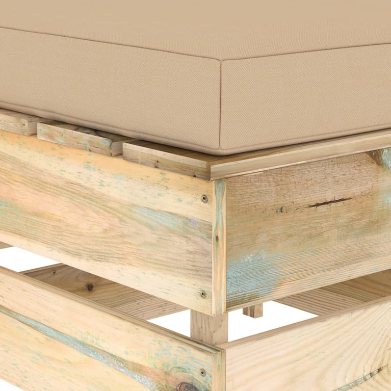 3-delige Loungeset met kussens groen geïmpregneerd hout