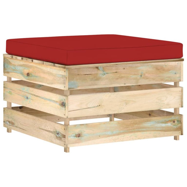 3-delige Loungeset met kussens groen geïmpregneerd hout