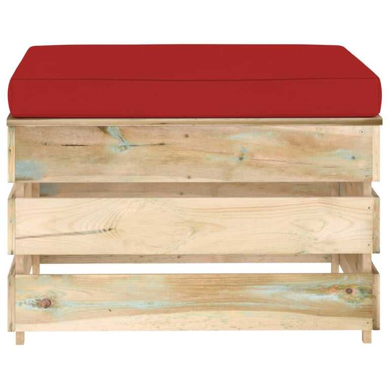 3-delige Loungeset met kussens groen geïmpregneerd hout