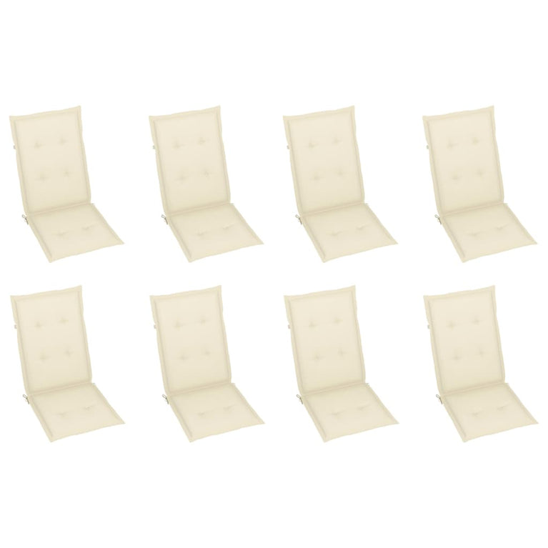 Tuinstoelen 8 st inklapbaar met kussens massief acaciahout