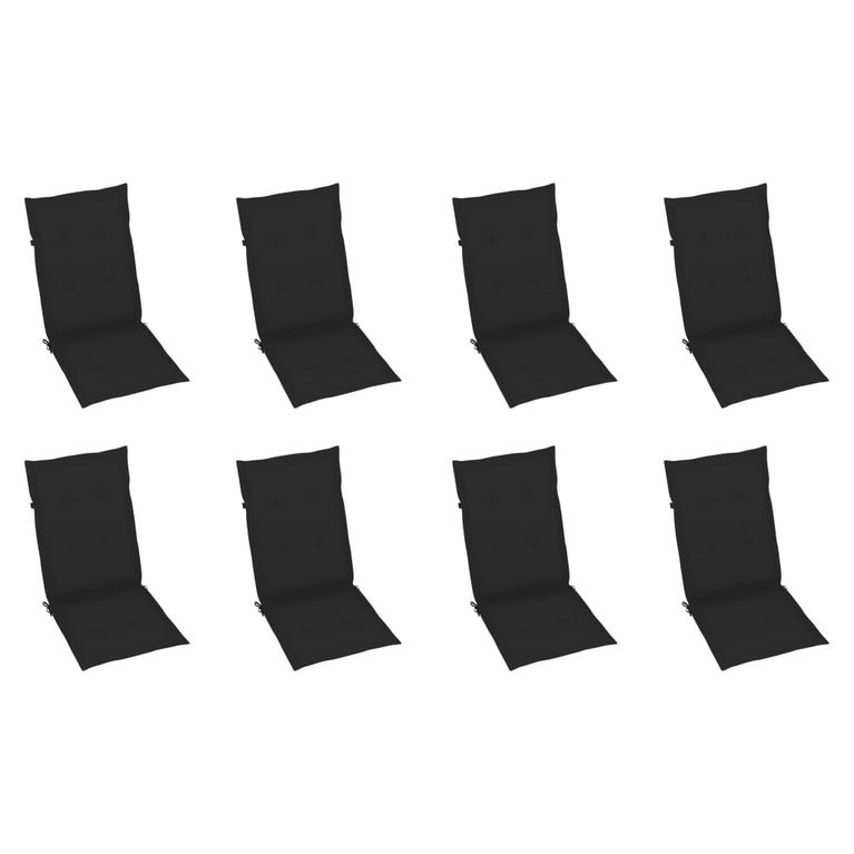 Tuinstoelen 8 st inklapbaar met kussens massief acaciahout