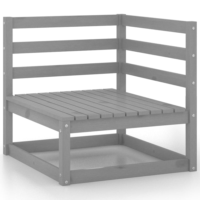 8-delige Loungeset massief grenenhout grijs