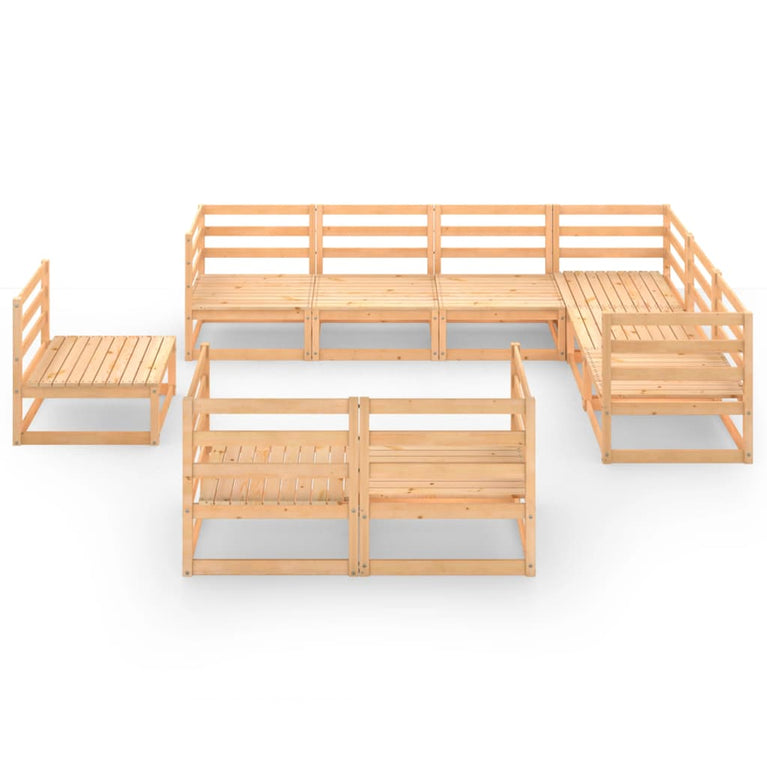 9-delige Loungeset massief grenenhout