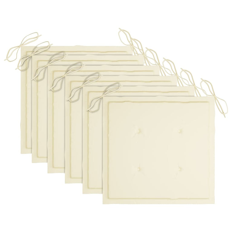 Tuinstoelen 6 st met kussens massief acaciahout