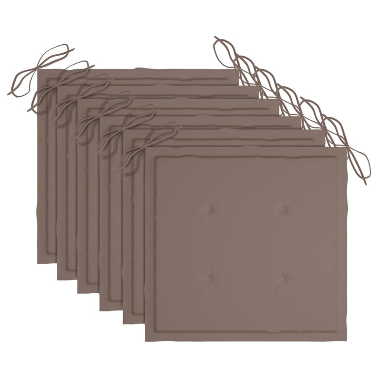 Tuinstoelen 6 st met kussens massief acaciahout