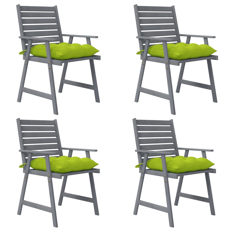 Tuinstoelen 4 st met kussens massief acaciahout