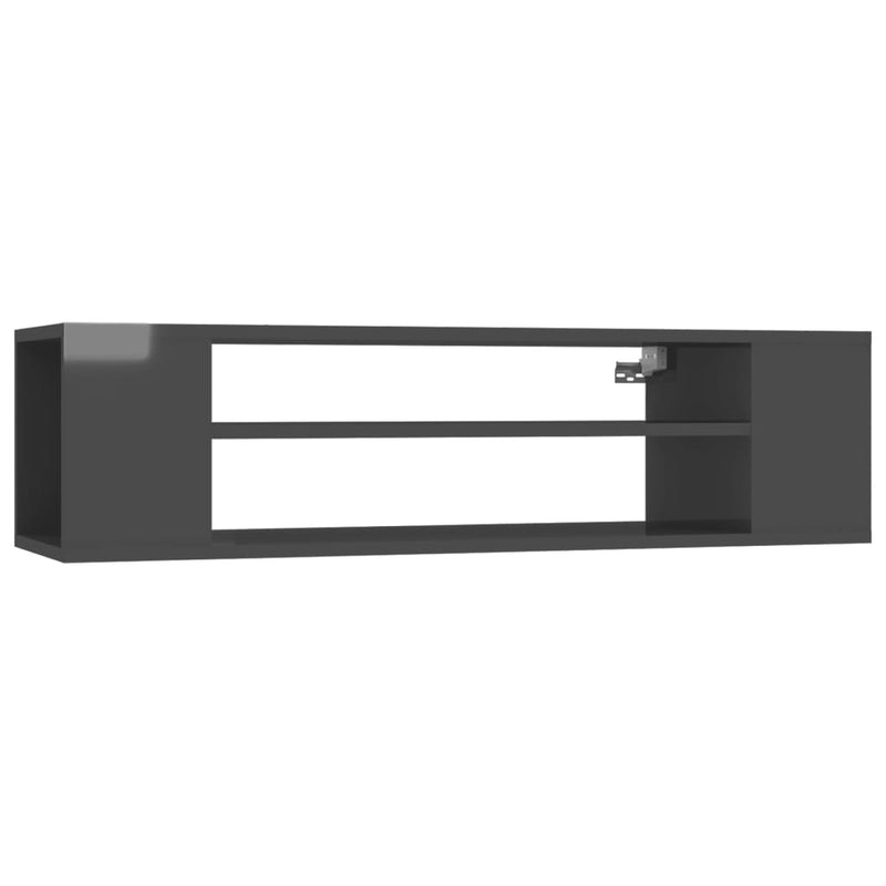 Tv-hangmeubel 100x30x26,5 cm bewerkt hout hoogglans grijs