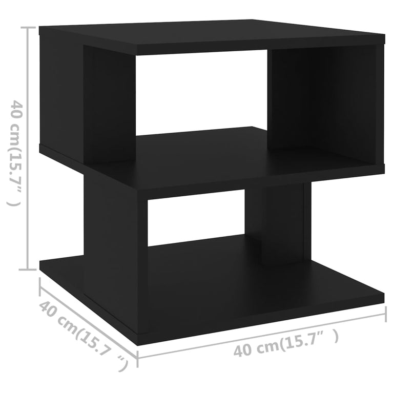 Bijzettafel 40x40x40 cm spaanplaat zwart