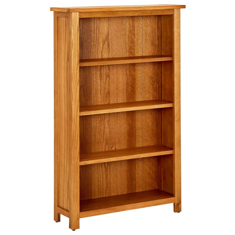 Boekenkast met 4 schappen 70x22x110 cm massief eikenhout