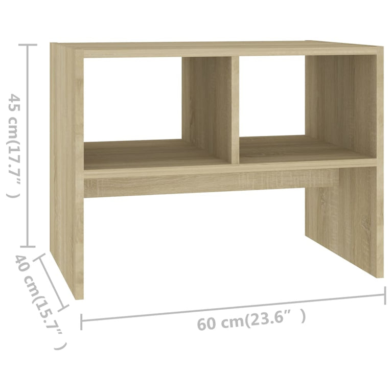 Bijzettafel 60x40x45 cm bewerkt hout sonoma eikenkleurig