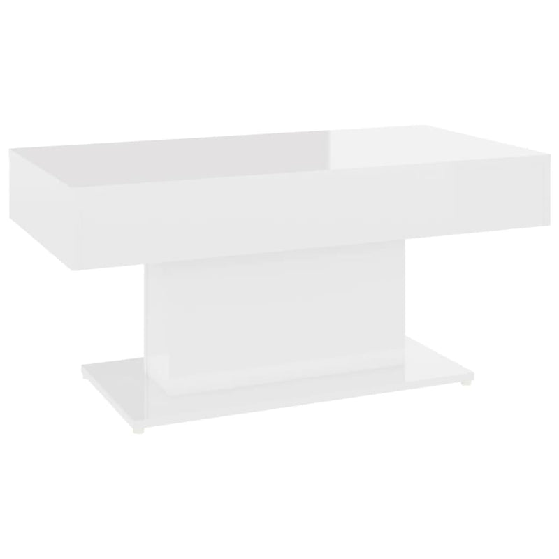 Salontafel 96x50x45 cm spaanplaat hoogglans wit