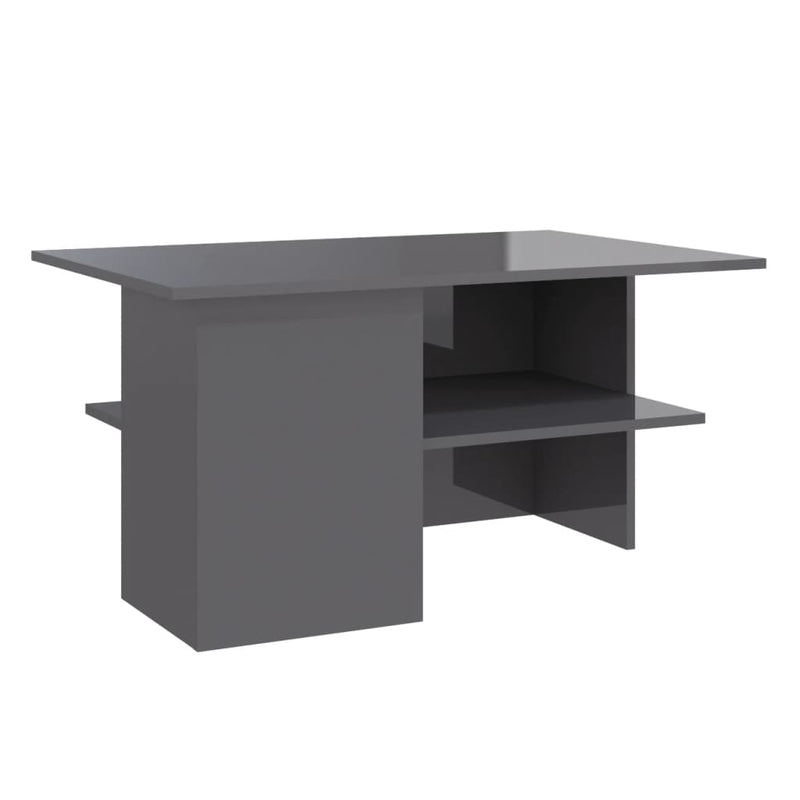 Salontafel 90x60x46,5 cm bewerkt hout hoogglans grijs