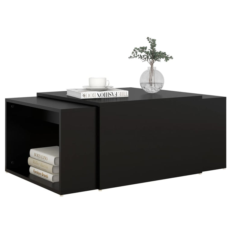 3-delige Salontafelset 60x60x38 cm bewerkt hout grijs