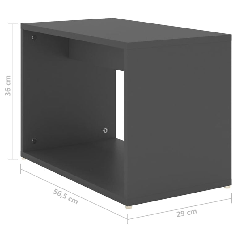 3-delige Salontafelset 60x60x38 cm bewerkt hout grijs
