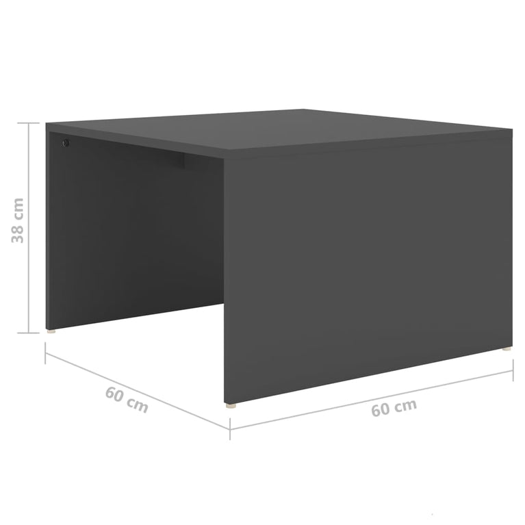 3-delige Salontafelset 60x60x38 cm bewerkt hout grijs