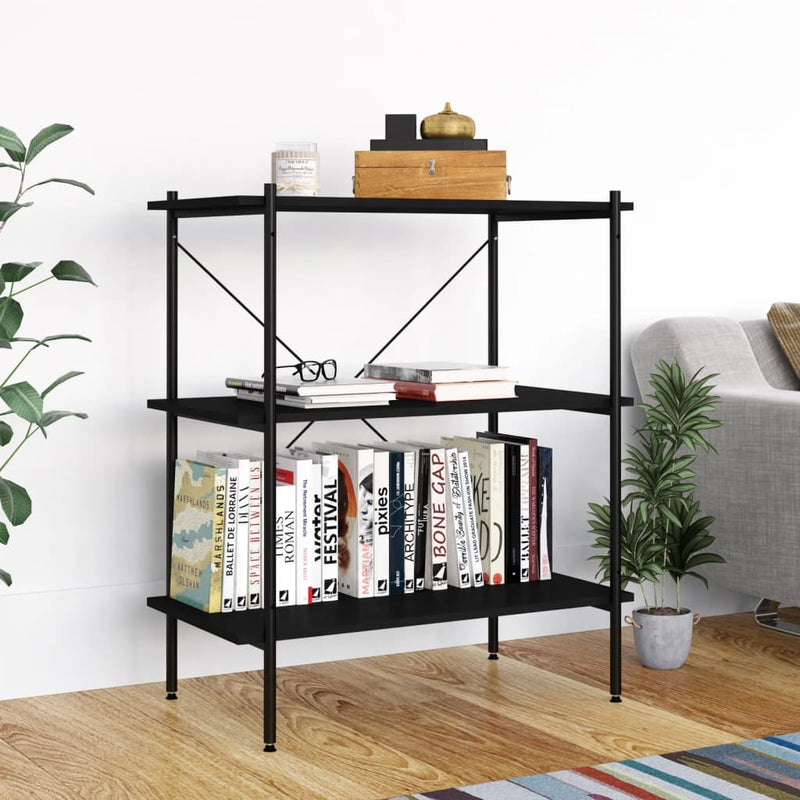 Opbergrek 3-laags 80x40x92 cm zwart