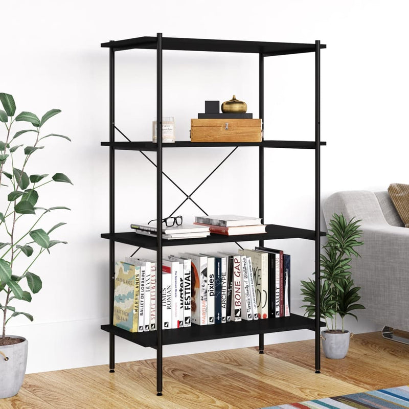 Opbergrek 4-laags 80x40x130 cm zwart