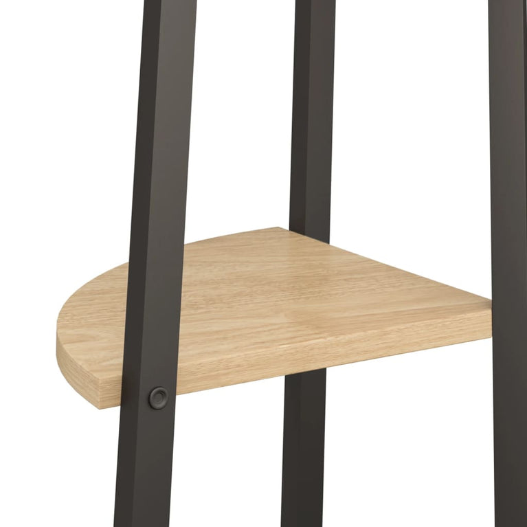Hoekkastje met 4 schappen 45,5x31,5x150 cm lichtbruin en zwart